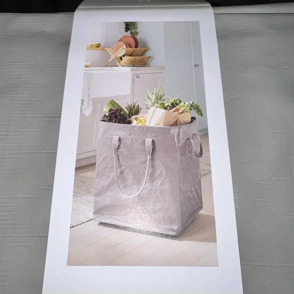 Brightroom Target Foldable Rolling Storage Bag Gray 24x20x16 Wheeled Tote New